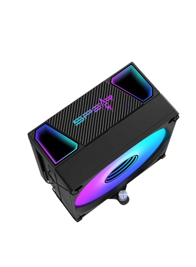 Spear Pc H400T PWM ARGB 120mm CPU Air Cooler Black, 4 Copper Heat Pipes, 205W TDP, AM5 & LGA1700 Compatible - Image 1